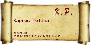 Kapros Polina névjegykártya